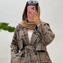 1017 پالتو چهارخونه ژیله دار بلند 